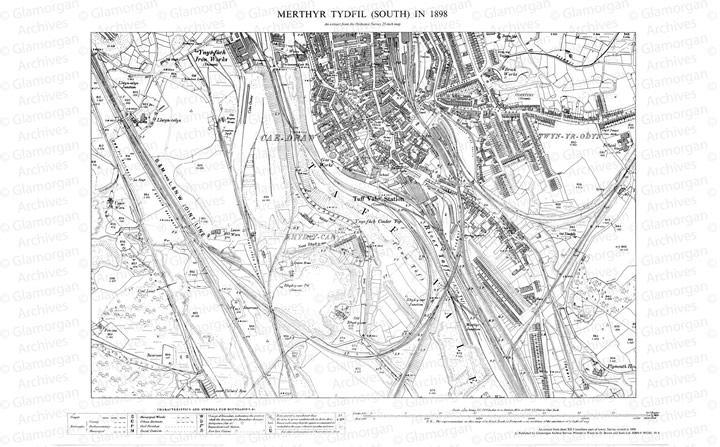 Watermarked Merthyr Tydfil - South - in 1898