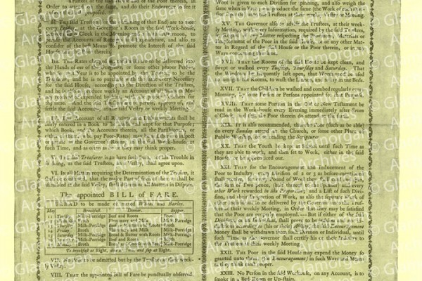 Watermarked The Rules of Llantrisant Workhouse - 1784